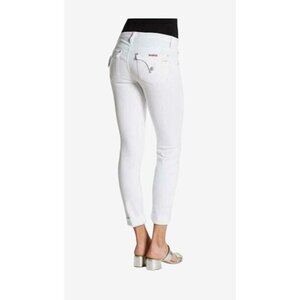 Hudson Bacara Crop Straight Cuffed Jeans Womens Size 26 White Cotton Denim